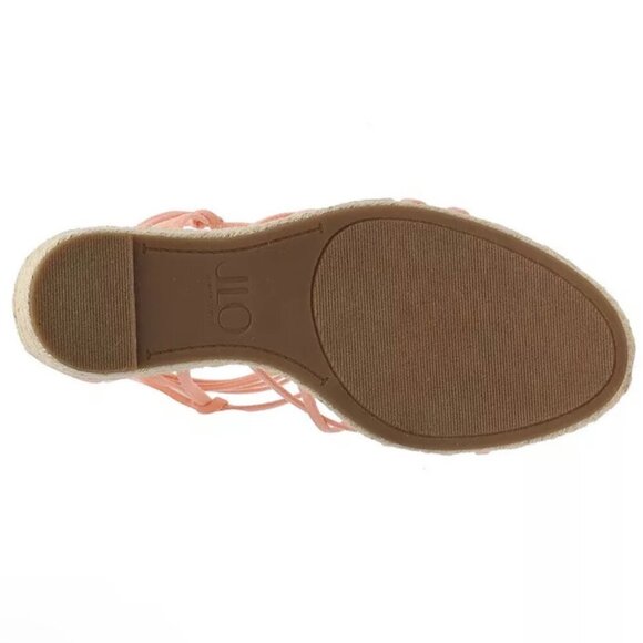 Jennifer Lopez Callie Coral Strappy Espadrille Wedge Sandals Size 7M - Picture 5 of 7